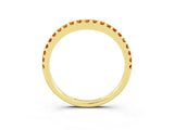 Yellow gold Round Citrine Pavé Set Curved Wedding Band_9