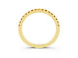 Yellow gold Round Citrine Pavé Set Eternity Band with Micro Prong Setting_9