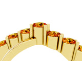 Yellow gold Round Citrine Prong-Set Crossover Band_10