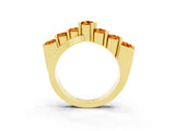 Yellow gold Round Citrine Prong-Set Crossover Band_9