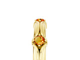 Yellow gold Round Citrine Prong Set Milgrain Eternity Band_11