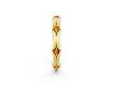 Yellow gold Round Citrine Prong Set Milgrain Eternity Band_8