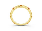 Yellow gold Round Citrine Prong Set Milgrain Eternity Band_9