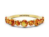 Yellow gold Round Citrine Scalloped Prong Set Eternity Band_18