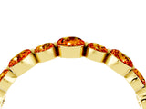 Yellow gold Round Citrine Scalloped Prong Set Eternity Band_22