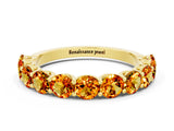 Yellow gold Round Citrine Shared Prong Eternity Band_6