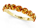 Yellow gold Round Citrine Shared Prong Eternity Band_7