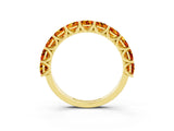 Yellow gold Round Citrine Shared Prong Eternity Band_9