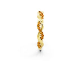 Yellow gold Round Citrine Twist Eternity Band with Pavé Setting_8