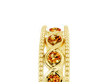 Yellow gold Round Citrine Twist Milgrain Band with Bezel Setting_17