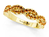 Yellow gold Round Citrine Twisted Eternity Band with Pavé and Shared Prong Setting_23