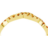 Yellow gold Round Citrine Twisted Eternity Band with Pavé and Shared Prong Setting_26