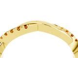 Yellow gold Round Citrine Twisted Infinity Band with Prong Setting_10
