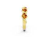 Yellow gold Round Citrine Wave Band with Channel Setting and Shared Prongs_8