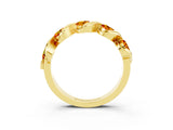Yellow gold Round Citrine Wave Band with Channel Setting and Shared Prongs_9