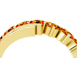Yellow gold Round Citrine Wave Band with Channel and Shared Prong Setting_22