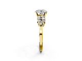 Yellow gold Round Cluster Diamond Engagement Ring with Pavé Band and Four-Prong Setting_49