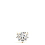 Yellow gold Round Cluster Diamond Pendant with Prong Setting 1
