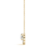 Yellow gold Round Cluster Diamond Pendant with Prong Setting 2