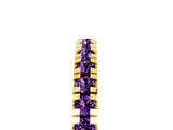 Yellow gold Round Cut Amethyst Pavé Set Thin Band_5