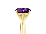 Yellow gold Round Cut Amethyst Solitaire Engagement Ring with Cathedral Setting and Four-Prong Mount_29