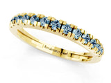 Yellow gold Round Cut Aquamarine Pavé Set Thin Band_1