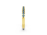 Yellow gold Round Cut Aquamarine Pavé Set Thin Band_2