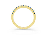 Yellow gold Round Cut Aquamarine Pavé Set Thin Band_3