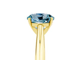 Yellow gold Round Cut Aquamarine Solitaire Engagement Ring with Cathedral Setting and Four-Prong Mount_29