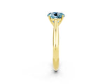 Yellow gold Round Cut Aquamarine Solitaire Engagement Ring with Cathedral Setting and Four-Prong Mount_32
