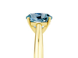 Yellow gold Round Cut Aquamarine Solitaire Engagement Ring with Cathedral Setting and Four-Prong Mount_35