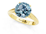 Yellow gold Round Cut Aquamarine Solitaire Engagement Ring with Cathedral Setting and Four-Prong Mount_73