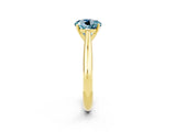 Yellow gold Round Cut Aquamarine Solitaire Engagement Ring with Cathedral Setting and Four-Prong Mount_74