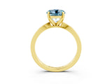 Yellow gold Round Cut Aquamarine Solitaire Engagement Ring with Classic Band and Four-Prong Setting_27