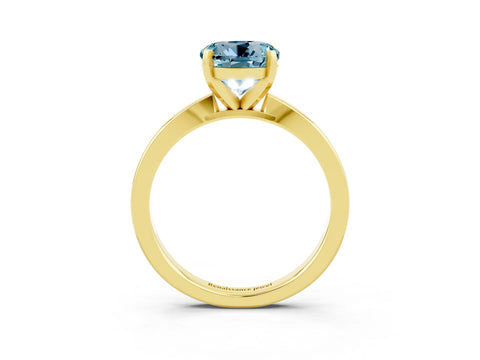 Yellow gold Round Cut Aquamarine Solitaire Engagement Ring with Classic Band and Four-Prong Setting_27