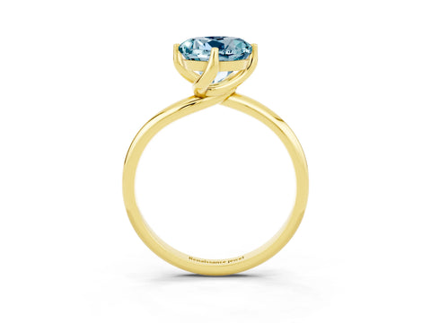 Yellow gold Round Cut Aquamarine Solitaire Engagement Ring with Four-Prong Setting and Classic Band_15