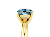 Yellow gold Round Cut Aquamarine Solitaire Engagement Ring with Round Band and Four-Prong Setting_5