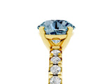 Yellow gold Round Cut Aquamarine Solitaire Pavé Engagement Ring with Round Band and Prong Setting_17