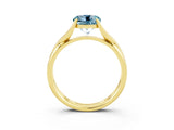 Yellow gold Round Cut Aquamarine Solitaire Twist Band Prong Setting Ring_39