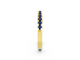 Yellow gold Round Cut Blue Sapphire Pavé Set Thin Band_2