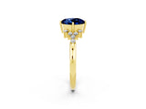 Yellow gold Round Cut Blue Sapphire Ring with Side Stones and Four-Prong Setting_38