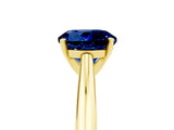 Yellow gold Round Cut Blue Sapphire Solitaire Engagement Ring with Cathedral Setting and Four-Prong Mount_29