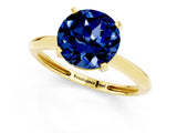 Yellow gold Round Cut Blue Sapphire Solitaire Engagement Ring with Classic Band and Four-Prong Setting_13