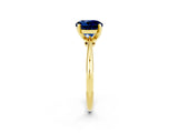 Yellow gold Round Cut Blue Sapphire Solitaire Engagement Ring with Classic Band and Four-Prong Setting_14