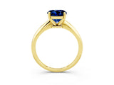 Yellow gold Round Cut Blue Sapphire Solitaire Engagement Ring with Classic Band and Four-Prong Setting_15