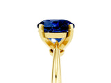 Yellow gold Round Cut Blue Sapphire Solitaire Engagement Ring with Classic Band and Four-Prong Setting_17