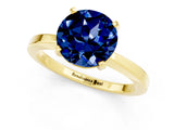 Yellow gold Round Cut Blue Sapphire Solitaire Engagement Ring with Classic Band and Four-Prong Setting_25