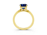 Yellow gold Round Cut Blue Sapphire Solitaire Engagement Ring with Classic Band and Four-Prong Setting_27