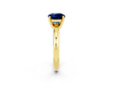 Yellow gold Round Cut Blue Sapphire Solitaire Engagement Ring with Round Band and Four-Prong Setting_2