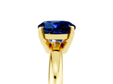 Yellow gold Round Cut Blue Sapphire Solitaire Engagement Ring with Round Band and Four-Prong Setting_5